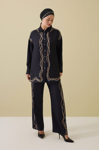 Bird With Noor Black Silk Trousers 