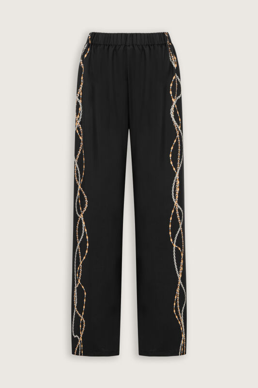 Bird With Noor Black Silk Trousers - 2