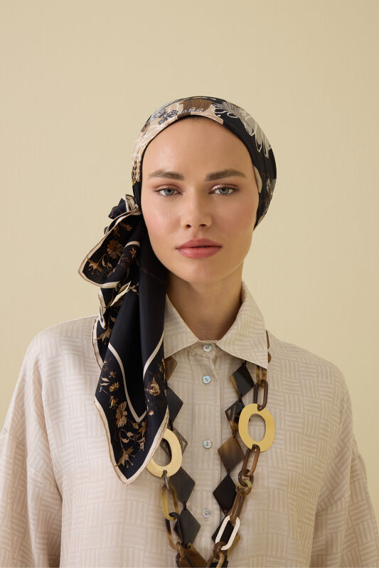 Bird With Noor Black Silk Twill Scarf - 3