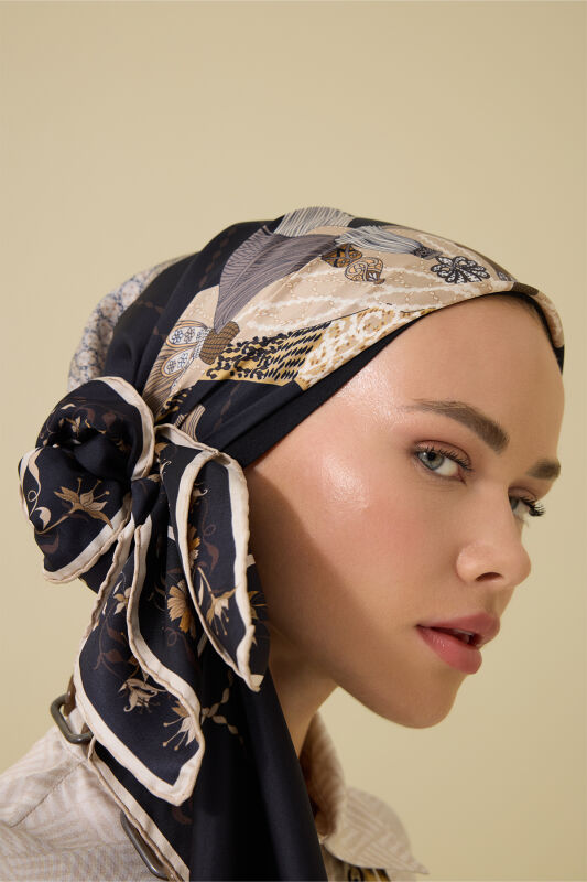 Bird With Noor Black Silk Twill Scarf - 1