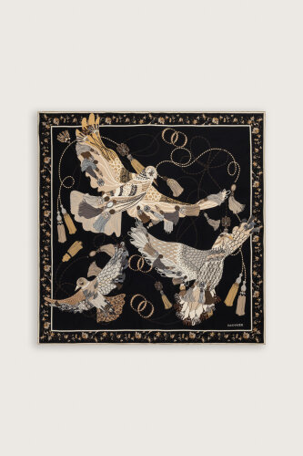 Bird With Noor Black Silk Twill Scarf - 2