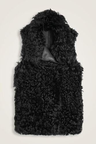 Black Fur Vest - 1