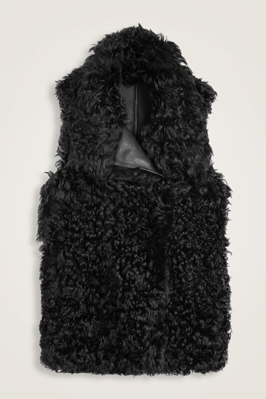 Black Fur Vest - 1