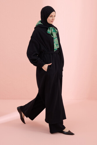 Black-Green Three Thread Long Vest Piping - 6