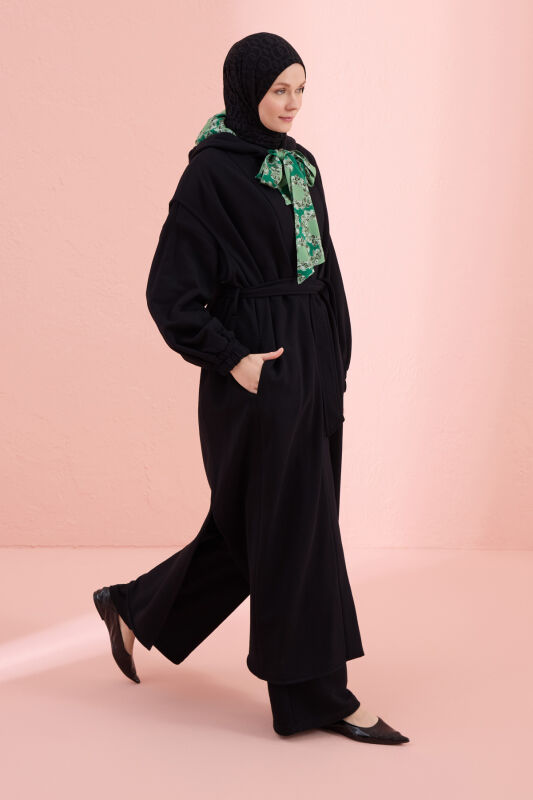 Black-Green Three Thread Long Vest Piping - 6