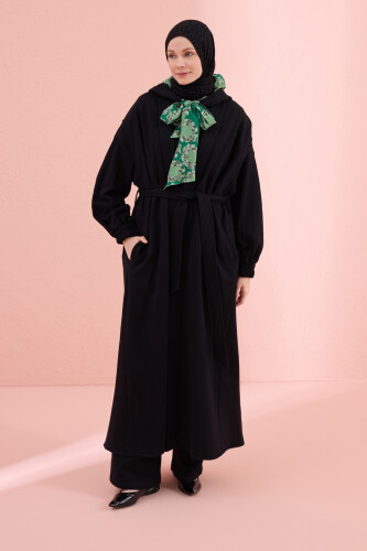 Black-Green Three Thread Long Vest Piping - 3