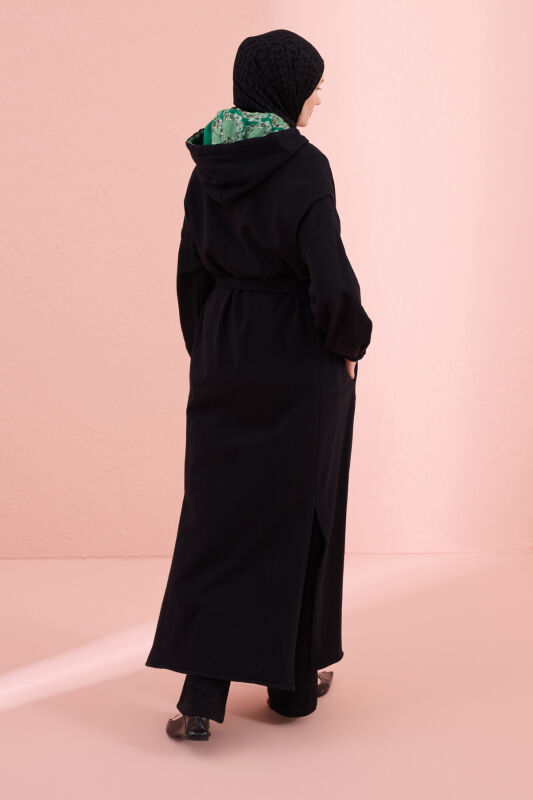 Black-Green Three Thread Long Vest Piping - 7