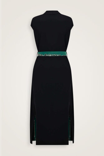 Black-Green Three Thread Long Vest Piping - 4