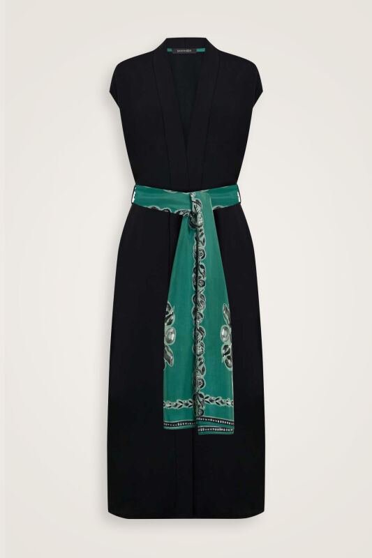 Black-Green Three Thread Long Vest Piping - 2