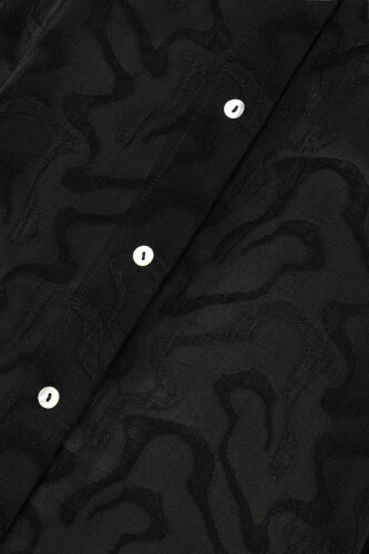 Black Linen Jacquard Shirt - 6