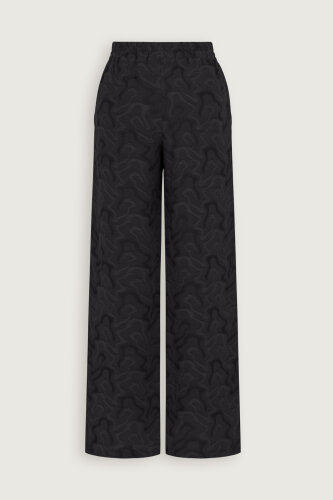 Black Linen Jacquard Trousers - 4