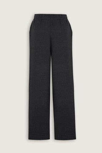 Black Linen Trousers with Pockets - 4