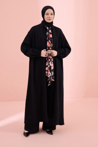 Black-Orange Three Thread Long Vest Piping 