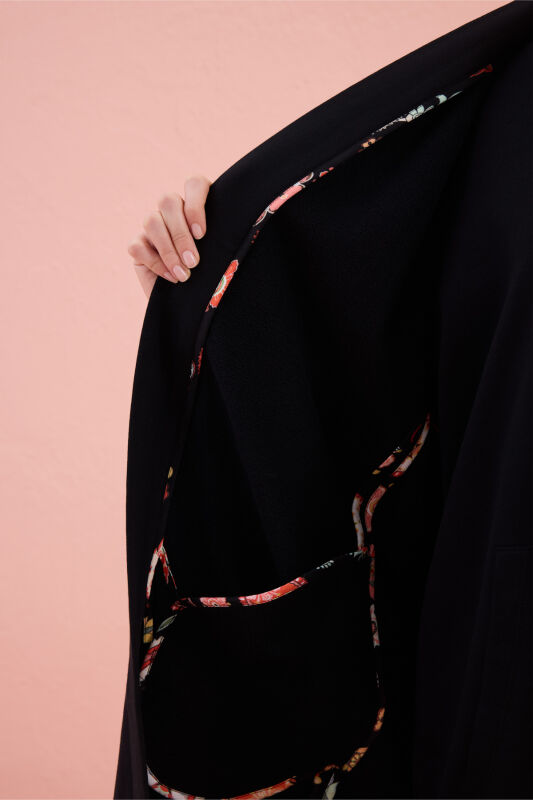 Black-Orange Three Thread Long Vest Piping - 5