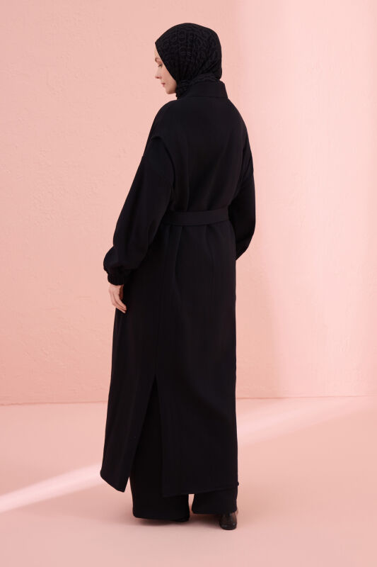 Black-Orange Three Thread Long Vest Piping - 7