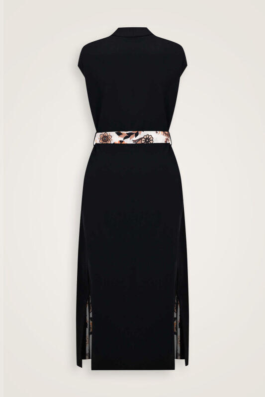 Black-Orange Three Thread Long Vest Piping - 4