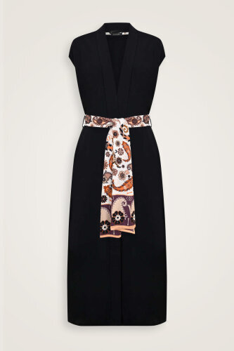 Black-Orange Three Thread Long Vest Piping - Imannoor (1)