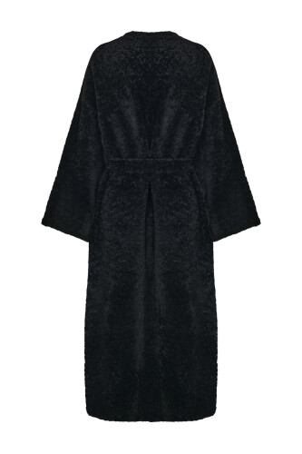 Black Robe Coat with Sleeves - 2