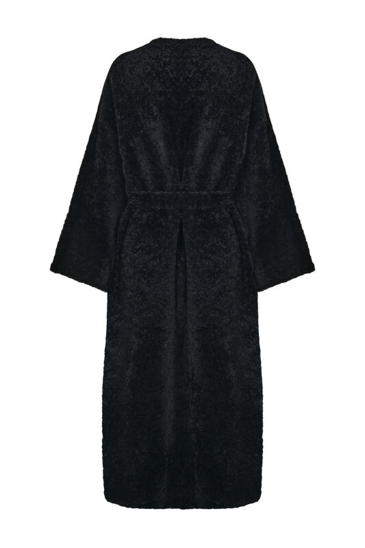 Black Robe Coat with Sleeves - 2