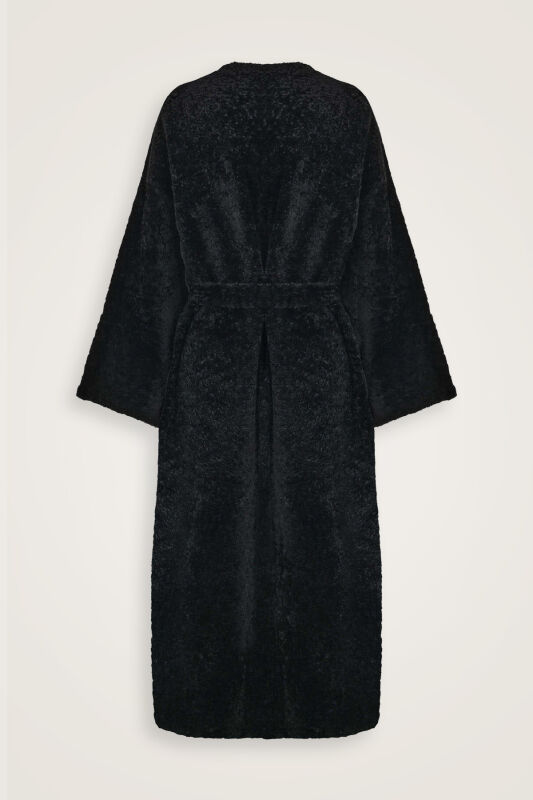 Black Robe Coat with Sleeves - 2