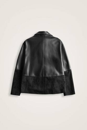 Black Short Leather Jacket - 2