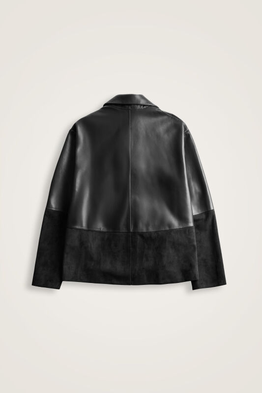 Black Short Leather Jacket - 2