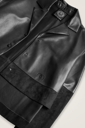 Black Short Leather Jacket - 3