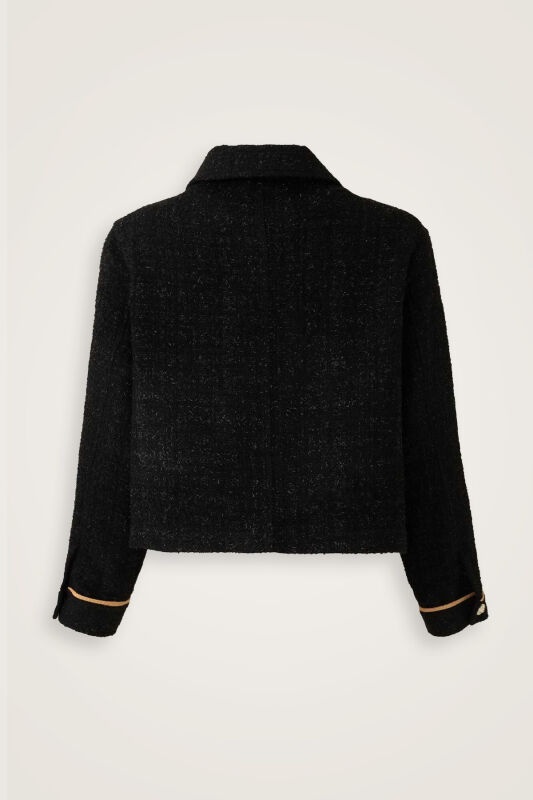 Black Short Shimmer Jacket - 4