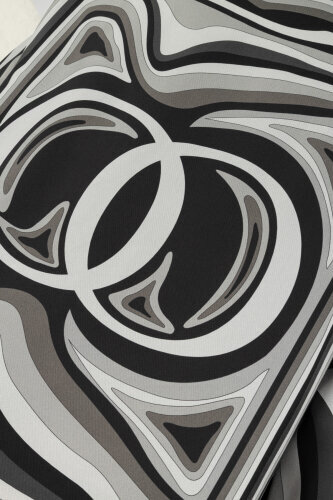 Black Silk Shirt Dress in the Waves - 6