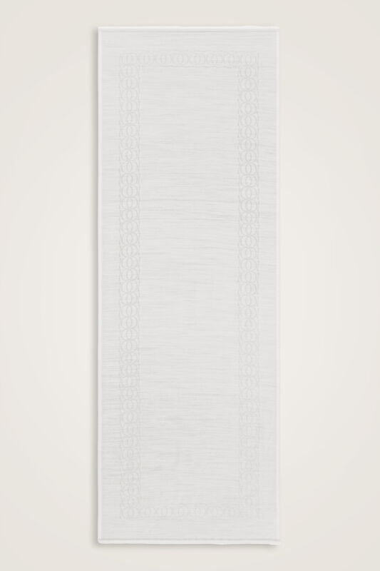 Border Bamboo Bone Wool Silk Scarf - 1