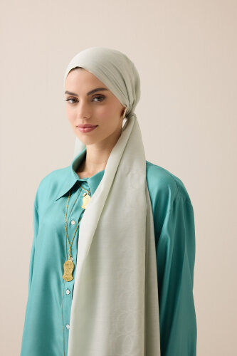 Border Bamboo Light Stone Wool Silk Scarf - Imannoor (3)