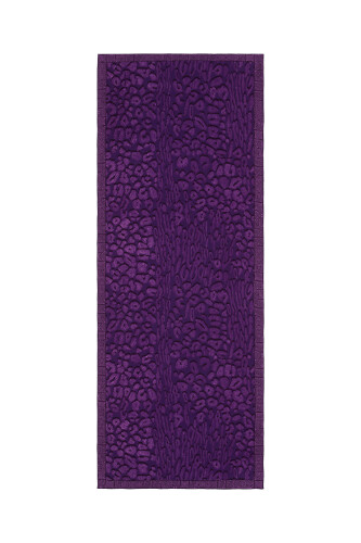 Border Leopard Silk Shawl Purple - 2