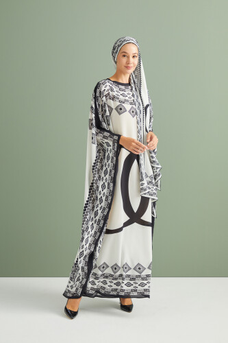 Border Noor Silk Caftan Black - 3