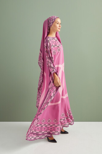 Border Noor Silk Caftan Lilac - 3