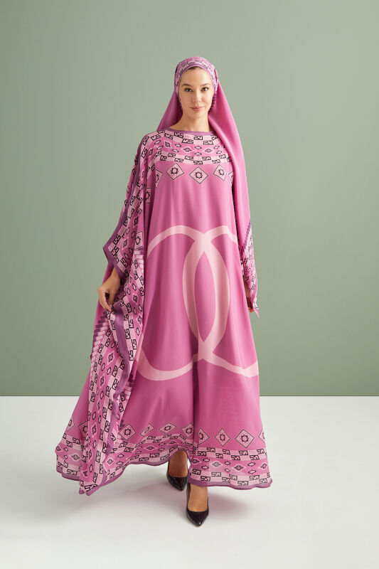 Border Noor Silk Caftan Lilac - 4