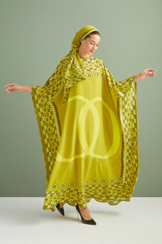 Border Noor Silk Caftan Yellow - 1