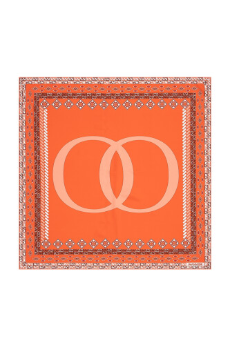 Border Noor Silk Scarf Orange 