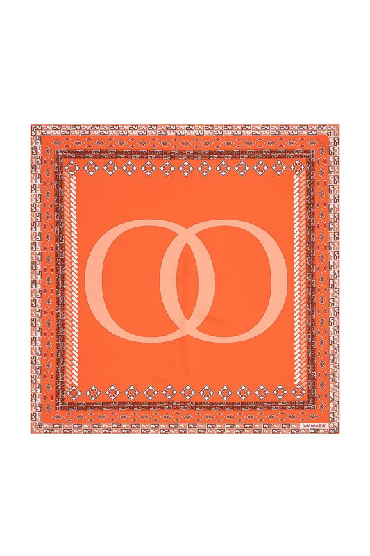 Border Noor Silk Scarf Orange - 1