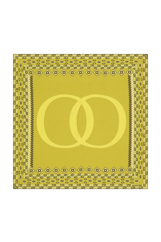 Border Noor Silk Scarf Yellow - 1