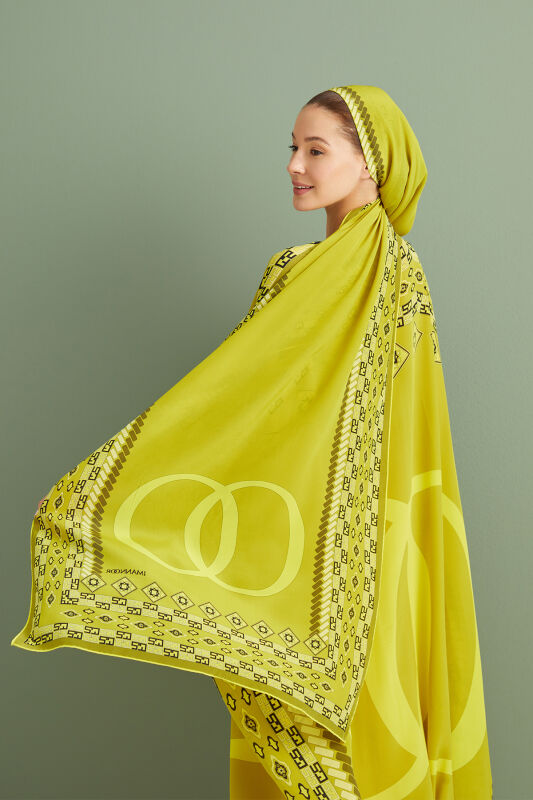 Border Noor Silk Shawl Yellow - 1