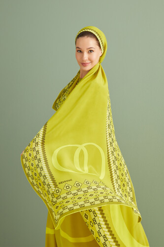 Border Noor Silk Shawl Yellow - 4