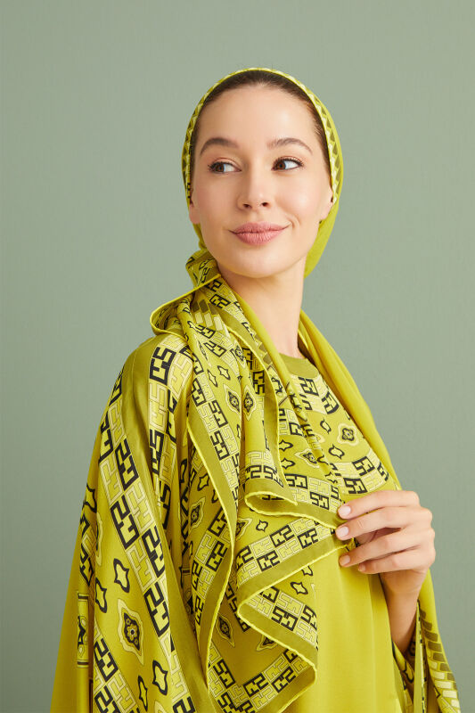 Border Noor Silk Shawl Yellow - 3