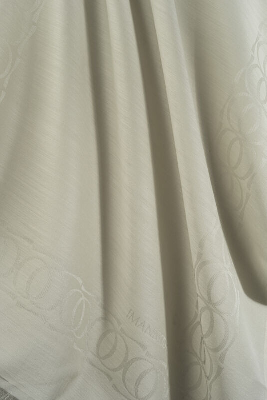 Bordür Bambunoor Açık Taş Yün İpek Şal 70x200 - 4