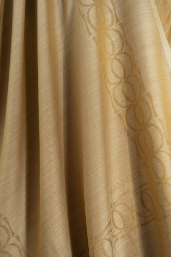 Bordür Bambunoor Camel Yün İpek Şal 70x200 - 4