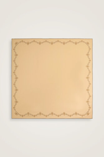 Bordür Noor Beyaz-Krem Çift Taraflı Twill İpek Eşarp 94x94 - Imannoor (1)