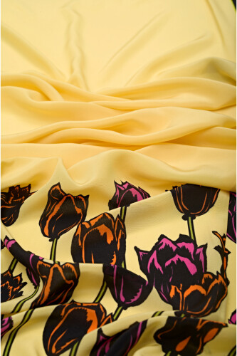 Bosphorus Tulip Silk Shawl Yellow - 4