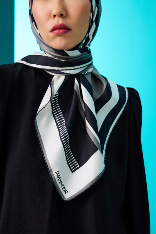 Box Box Silk Scarf Black - 5