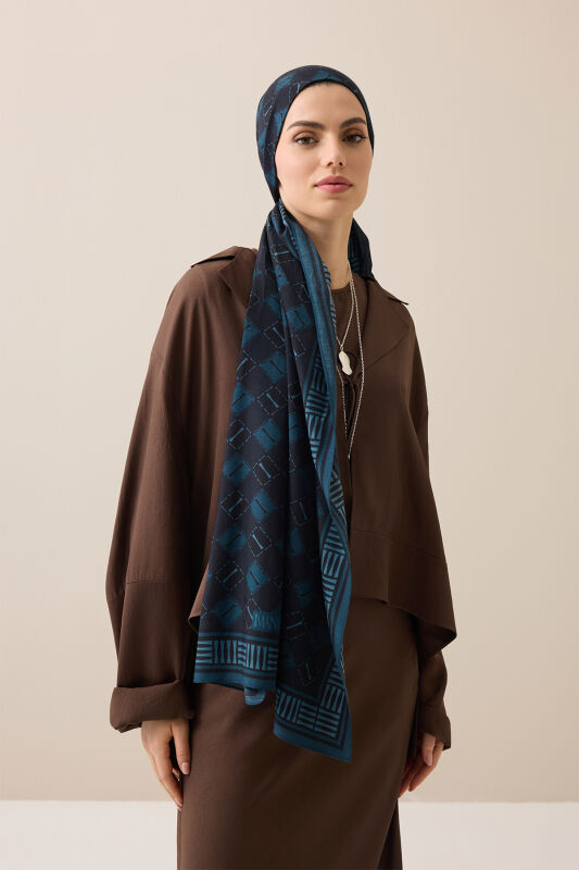 Brand I Night Blue Cotton Floss Scarf - 3