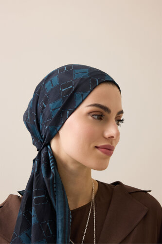 Brand I Night Blue Cotton Floss Scarf 