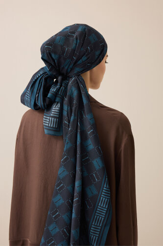 Brand I Night Blue Cotton Floss Scarf - 5